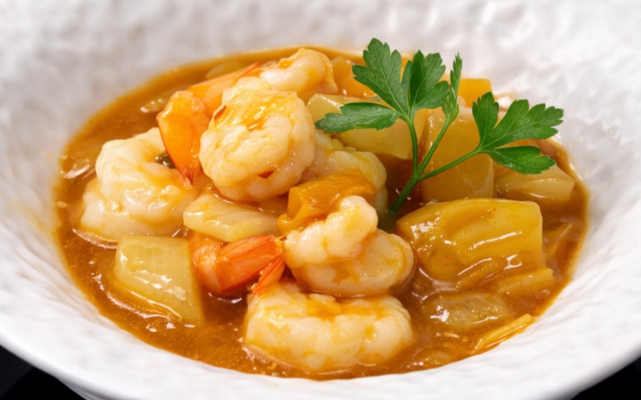 Gamberi curry thai
